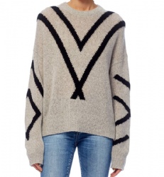 100%cotton intarsia womens knitwear crew neck knit jumper