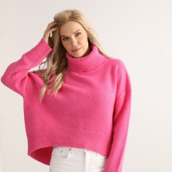 Women Fashion Casual knitwear Long Sleeve Pullover loose sweaters Turtleneck Knit Jumpe