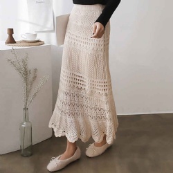 womens pointelle knit maxi skirt