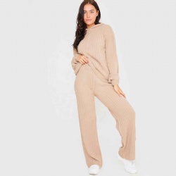 Womens Cozy Hoodie Lounge Pants Pajamas Knitting 2 Piece Sets Sweater  Set