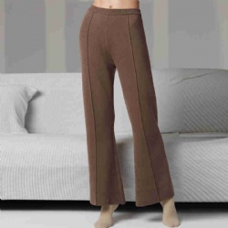 Casual High Waist Full Length Knitted Women Loose Wide Leg Pants