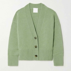 v neck wool cashmere cardigan long sleeve