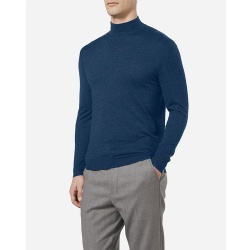 mock neck men's knitwear long sleeve  plain sweater basic knit jumper