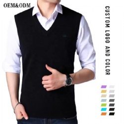 Men's plain knit vest  v-neck sweater vest