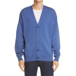 Men's blue knitwear button up plain sweater V-nk knit jumper long sleeve knit cardigan