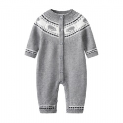 Baby warm knitted one-piece knitwear Infants long sleeve autumn winter rompers