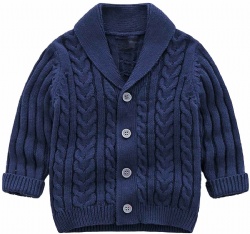 Shawl collar baby boys plain cable knit sweater long sleeve knitted cardigan button up knitwear