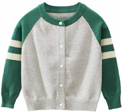 Boys Spring And Autumn Button Knitwear Boys Retro Knitted Cardigan Crew Neck Long Sleeve Sweater