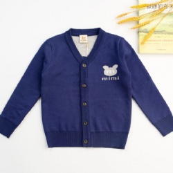 Kid's Sweater Cardigan Long Sleeve Knitted Sweatshirts Jacquard V-neck Buttoned Sweater for Boys