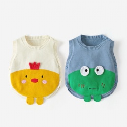 baby boys' jacquard cartoon knitwear v neck cute kids knitted vest top