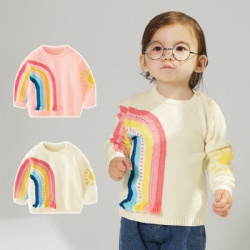 Rainbown kids knit top long sleeve sweater crew neck knitwear