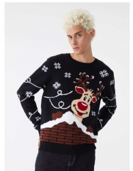 Christmas winter sweater new styles Cartoon reindeer jacquard winter clothes for men