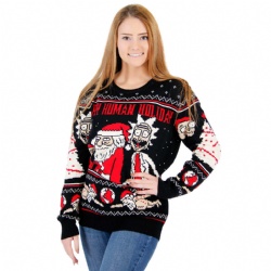 Oversized Ugly Unisex Knitwear Cotton Jaquard Knit Cute Christmas Sweater