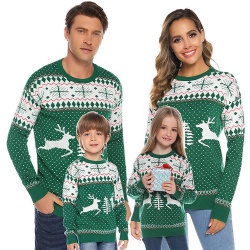 Christmas Sweater Family Crew Neck Jacquard Long Sleeve Xmas Sweaters