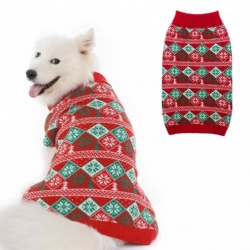 Christmas Dog Sweater Winter Knitted Turtleneck Pet Knitwear