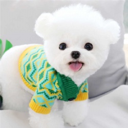 Fancy Dog Clothes Jacquard dog knit cardigan Pet Cat Dog Knitwear