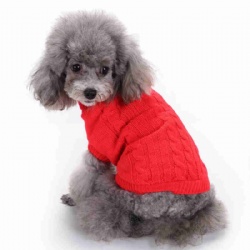 Winter Plain Dog Knitwear Cable Knit Pet Clothes