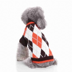 New Stylish Designer Dog Clothing Winter Pet Jacket Cat Argyle Sweater Dog Apparel