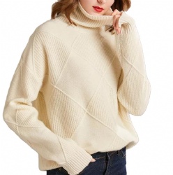 diamond pattern cashmere knitwer