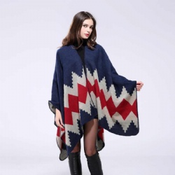 Women Poncho Long Scarf Warm Knitted Cape