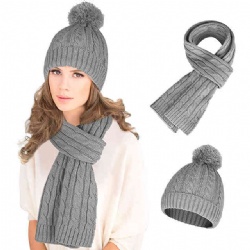 Womens Scarf Beanie Hat Set