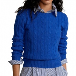 blue cable cashmere top