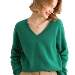 V-neck cashmre knitting jumper