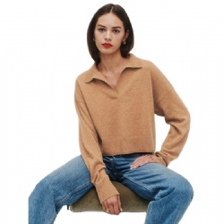 polo collar cashmere sweater women