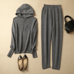 light weight cashmere hoodie pants set