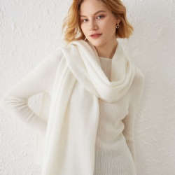 cashmere  jersey solid color long scarf