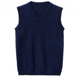 Solid color cashmere knit vest v neck mens knitwear