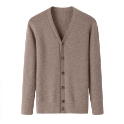 mens cashmere cardigan knitwear long sleeve V neck