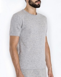 light weight cashmere short sleeve mens knitweawr