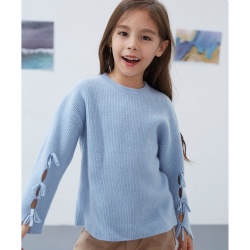 kid girls cashmere knitwear sweater crew neck